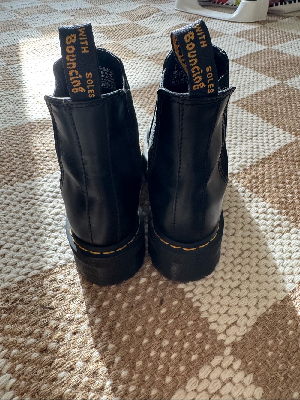 Dr. Martens Black Leather 2976 Quad Ankle Boots